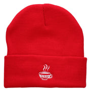 Coffee Cup Embroidered Long Beanie