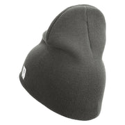 United States Marines Semper Fi Symbol Embroidered 8 Inch Solid Knit Short Beanie Made in USA - Charcoal OSFM