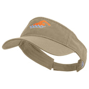 Colorful Swimming Club Embroidered Prostyle Cotton Twill Washed Visor - Khaki OSFM