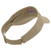 Colorful Swimming Club Embroidered Prostyle Cotton Twill Washed Visor - Khaki OSFM