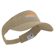 Colorful Swimming Club Embroidered Prostyle Cotton Twill Washed Visor - Khaki OSFM