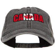 Canadian Flag in Canada Embroidered Washed Cap