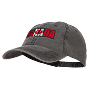 Canadian Flag in Canada Embroidered Washed Cap