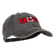 Canadian Flag in Canada Embroidered Washed Cap