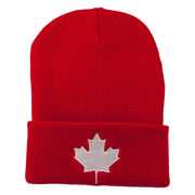 Canada Maple Leaf Embroidered Long Beanie