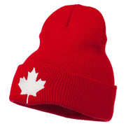 Canada Maple Leaf Embroidered Long Beanie