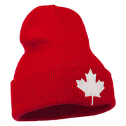 Canada Maple Leaf Embroidered Long Beanie