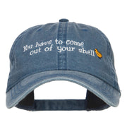 Come out of Shell Embroidered Washed Cap