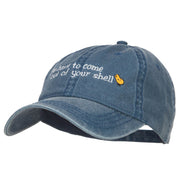 Come out of Shell Embroidered Washed Cap