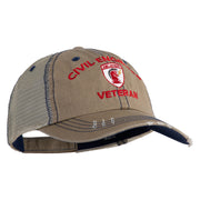 USAF Civil Engineer Veteren Embroidered Low Profile Special Cotton Mesh Cap - Khaki OSFM