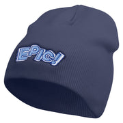 Epic! Embroidered 8 Inch Short Beanie - Navy OSFM