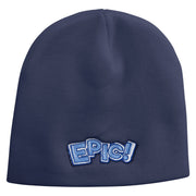 Epic! Embroidered 8 Inch Short Beanie - Navy OSFM