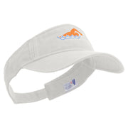 Colorful Swimming Club Embroidered Prostyle Cotton Twill Washed Visor - White OSFM