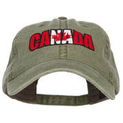 Canadian Flag in Canada Embroidered Washed Cap