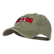 Canadian Flag in Canada Embroidered Washed Cap