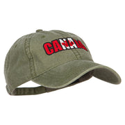 Canadian Flag in Canada Embroidered Washed Cap