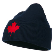 Canada Maple Leaf Embroidered Long Beanie