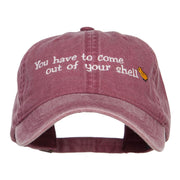 Come out of Shell Embroidered Washed Cap