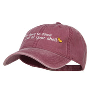 Come out of Shell Embroidered Washed Cap