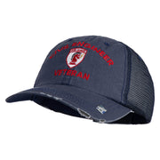 USAF Civil Engineer Veteren Embroidered Low Profile Special Cotton Mesh Cap - Navy OSFM