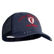 USAF Civil Engineer Veteren Embroidered Low Profile Special Cotton Mesh Cap - Navy OSFM