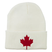 Canada Maple Leaf Embroidered Long Beanie