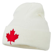 Canada Maple Leaf Embroidered Long Beanie