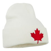 Canada Maple Leaf Embroidered Long Beanie