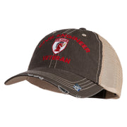 USAF Civil Engineer Veteren Embroidered Low Profile Special Cotton Mesh Cap - Brown-Khaki OSFM