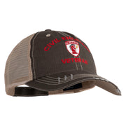 USAF Civil Engineer Veteren Embroidered Low Profile Special Cotton Mesh Cap - Brown-Khaki OSFM