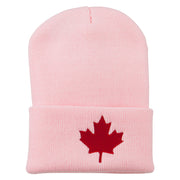 Canada Maple Leaf Embroidered Long Beanie