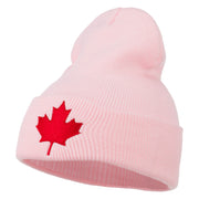 Canada Maple Leaf Embroidered Long Beanie