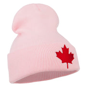 Canada Maple Leaf Embroidered Long Beanie