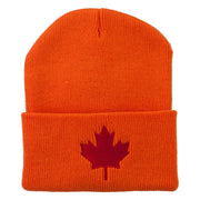 Canada Maple Leaf Embroidered Long Beanie