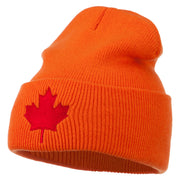 Canada Maple Leaf Embroidered Long Beanie