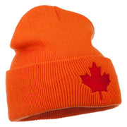 Canada Maple Leaf Embroidered Long Beanie