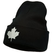 Canada Maple Leaf Embroidered Long Beanie