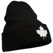 Canada Maple Leaf Embroidered Long Beanie