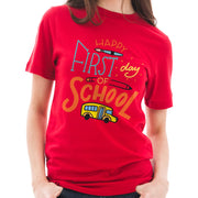 Happy First Day Of School Cotton Short Sleeve Graphic Shirt