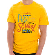 Happy First Day Of School Cotton Short Sleeve Graphic Shirt