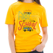 Happy First Day Of School Cotton Short Sleeve Graphic Shirt