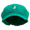 Simple Seagull Logo Embroidered Cotton Elastic Newsboy Cap - Lime OSFM