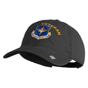 Air Education and Training Command Veteran Embroidered Washed Solid Pigment Dyed Cotton Twill Brass Buckle Cap - Black OSFM