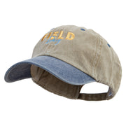 Field Day Logo Embroidered Pigment Dyed Wash Cap - Khaki-Navy OSFM