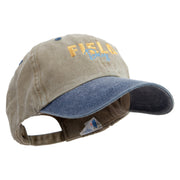 Field Day Logo Embroidered Pigment Dyed Wash Cap - Khaki-Navy OSFM