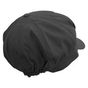 Simple Seagull Logo Embroidered Cotton Elastic Newsboy Cap - Black OSFM