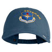 Air Education and Training Command Veteran Embroidered Washed Solid Pigment Dyed Cotton Twill Brass Buckle Cap - Navy OSFM