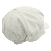 Simple Seagull Logo Embroidered Cotton Elastic Newsboy Cap - White OSFM