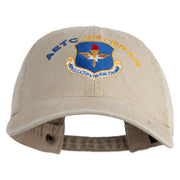 Air Education and Training Command Veteran Embroidered Washed Solid Pigment Dyed Cotton Twill Brass Buckle Cap - Khaki OSFM