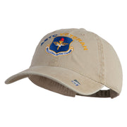 Air Education and Training Command Veteran Embroidered Washed Solid Pigment Dyed Cotton Twill Brass Buckle Cap - Khaki OSFM